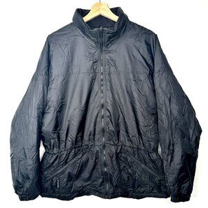 Columbia Womens Jacket Soft Shell Full Zip Drawstring Waist Pockets Black Large